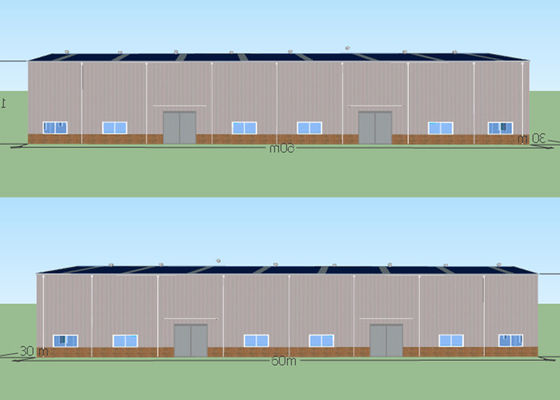 de 60m*30m Geprefabriceerde Bouw van het de Workshop Industriële Kader van de Staalstructuur