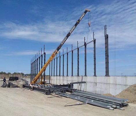 Q355 gelaste H-sectie stalen werkplaatsconstructie met C/Z-sectie gording