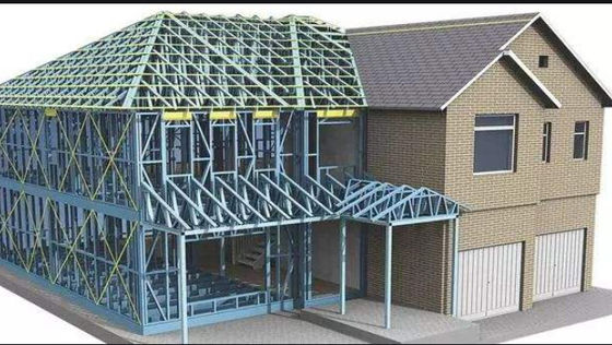 Geprefabriceerde Lichtgewichtstaalvilla met Hoge Ontwerpflexibiliteit