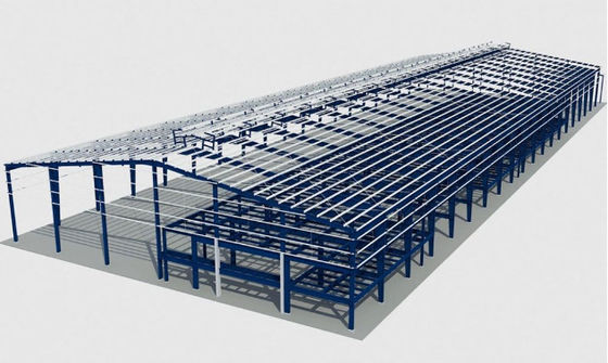 Fabrieksgebouw met een op maat gemaakte staalconstructie
