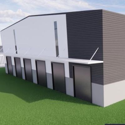 Portalstructuur Staalstructuur Workshop met tekening ontwerp en PVC Downpipe