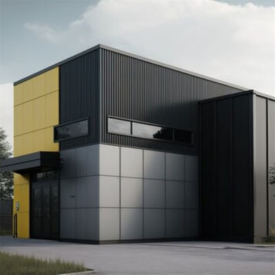 Staalportaalframe voor staalconstructie kantoorgebouw binnen aluminium ramen
